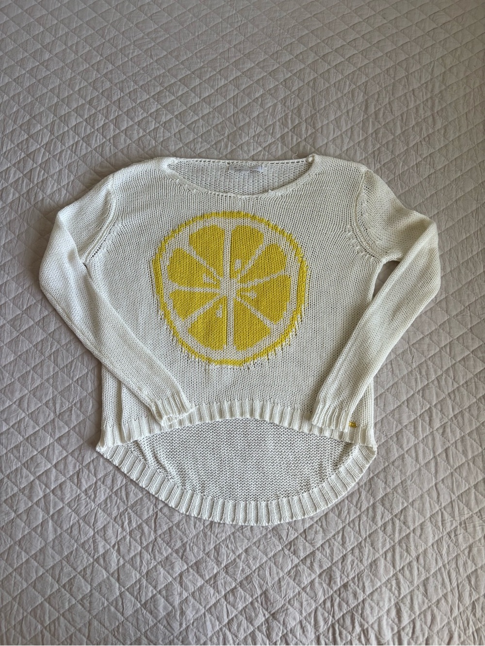 Lemonwood White Lemon Intarsia Knit Sweater XS/S